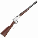 Henry H001TER Frontier Carbine Evil Roy 22 Short, 22 Long or 22 LR Caliber with 12 LR/16 Short Capacity, 17 Blued Barrel, Brushed Nickel Metal Finish & American Walnut Stock Right Hand (Full Size)