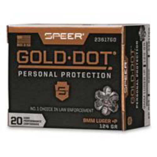 Speer Gold Dot 9mm +P 124gr HP 20rd Box