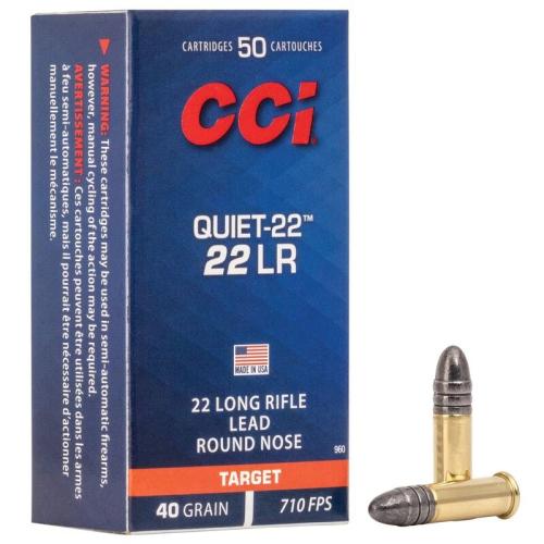 CCI Quiet-22 22LR 40gr LRN 50rd Box CCI Quiet-22 22LR 40gr LRN 50rd Box