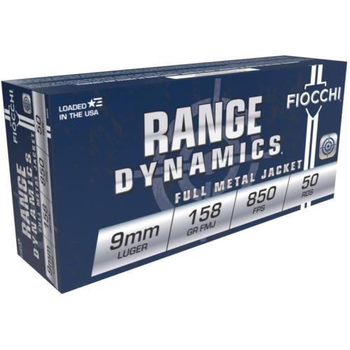 Fiocchi 9mm Range Dynamics 158gr FMJ 50rd Box