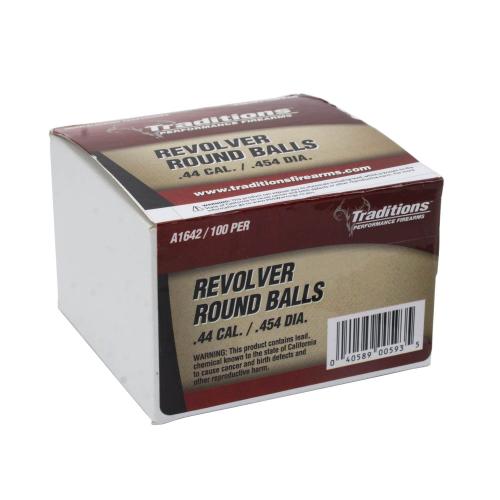 Traditions Revolver 44cal 140gr 100ct Lead Ball - 454 Diameter
