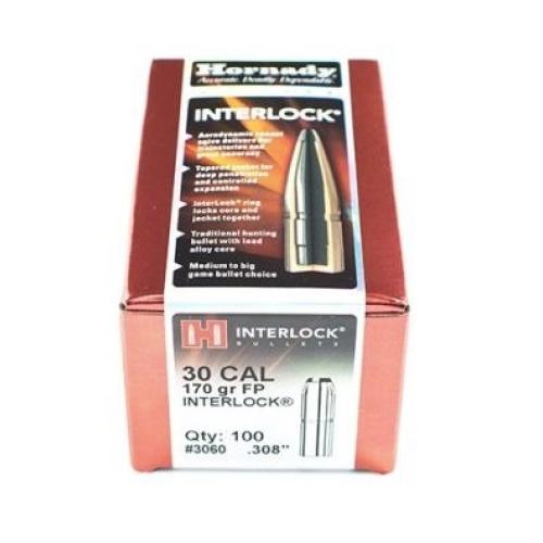 Hornady 30cal .308 Diameter 170gr FP Bullets 100ct Box