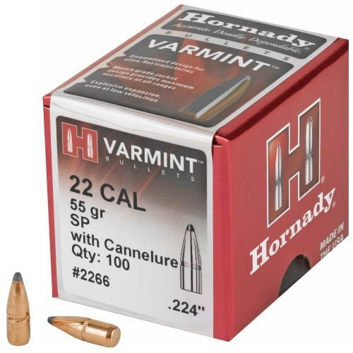 Hornady 22cal .224 Diameter 55gr Bullets 100ct Box