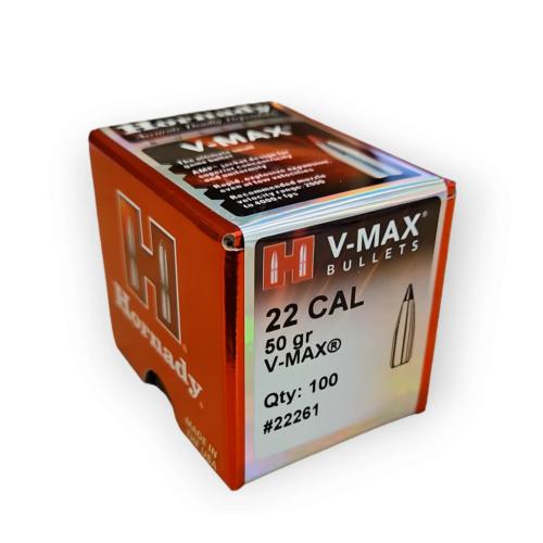 Hornady V-Max 22cal .224 Diameter 50gr Bullets 100ct Box
