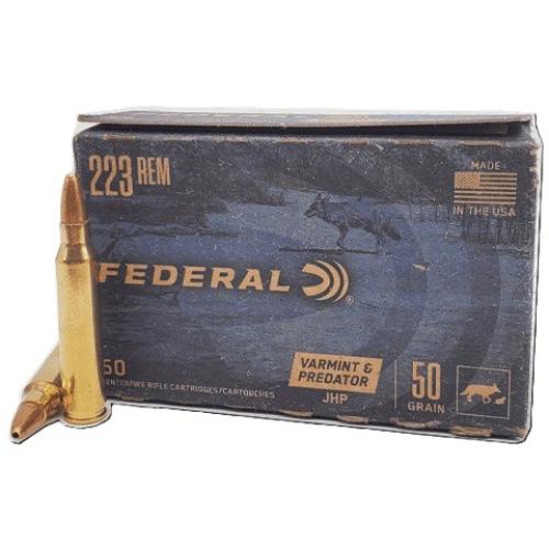 Federal 223 Rem Varmint & Predator 50gr JHP 50rd Box