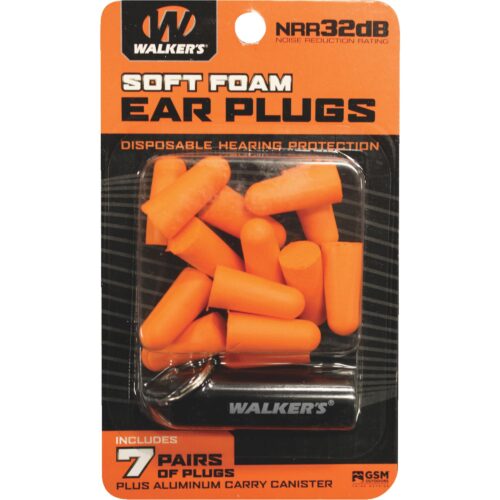WALKERS FOAM EAR PLUGS - 14PK ORANGE W/ CS