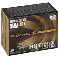 Federal Premium 9mm HST 124gr JHP 20rd Box