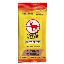 WRC Scent Killer Dryer Sheets Autumn Formula - 12 Pack