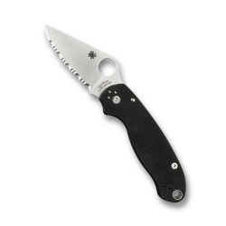 Spyderco Para-3 Folding Knife Serrated w/ Black G10 Handle | CPM S45VN
