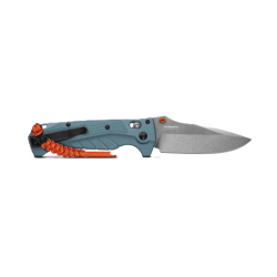Benchmade Adira Water Folding Knife Stonewash w/ Blue Grivory Handle | Magnacut