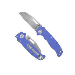 Demko AD20.5 Folding Knife Shark Foot w/ Blue #2 G10 Handle | 20CV