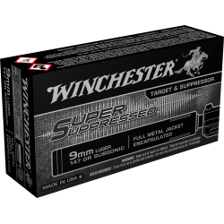 Winchester Super Suppressed 9mm | 147 Grain | FMJ | 50rd Box