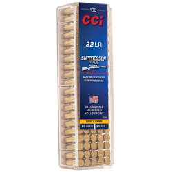 CCI Supressor Max .22 LR | 45 Grain | Hollow Point | 100rd Box