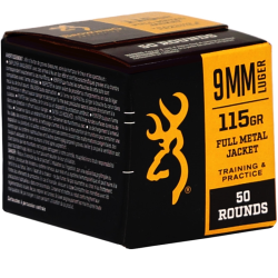 Browning Training and Practice 9mm | 115 Grain | FMJ | 50rd Box