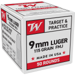 Winchester Target & Practice 9mm 115gr FMJ 50rd Box