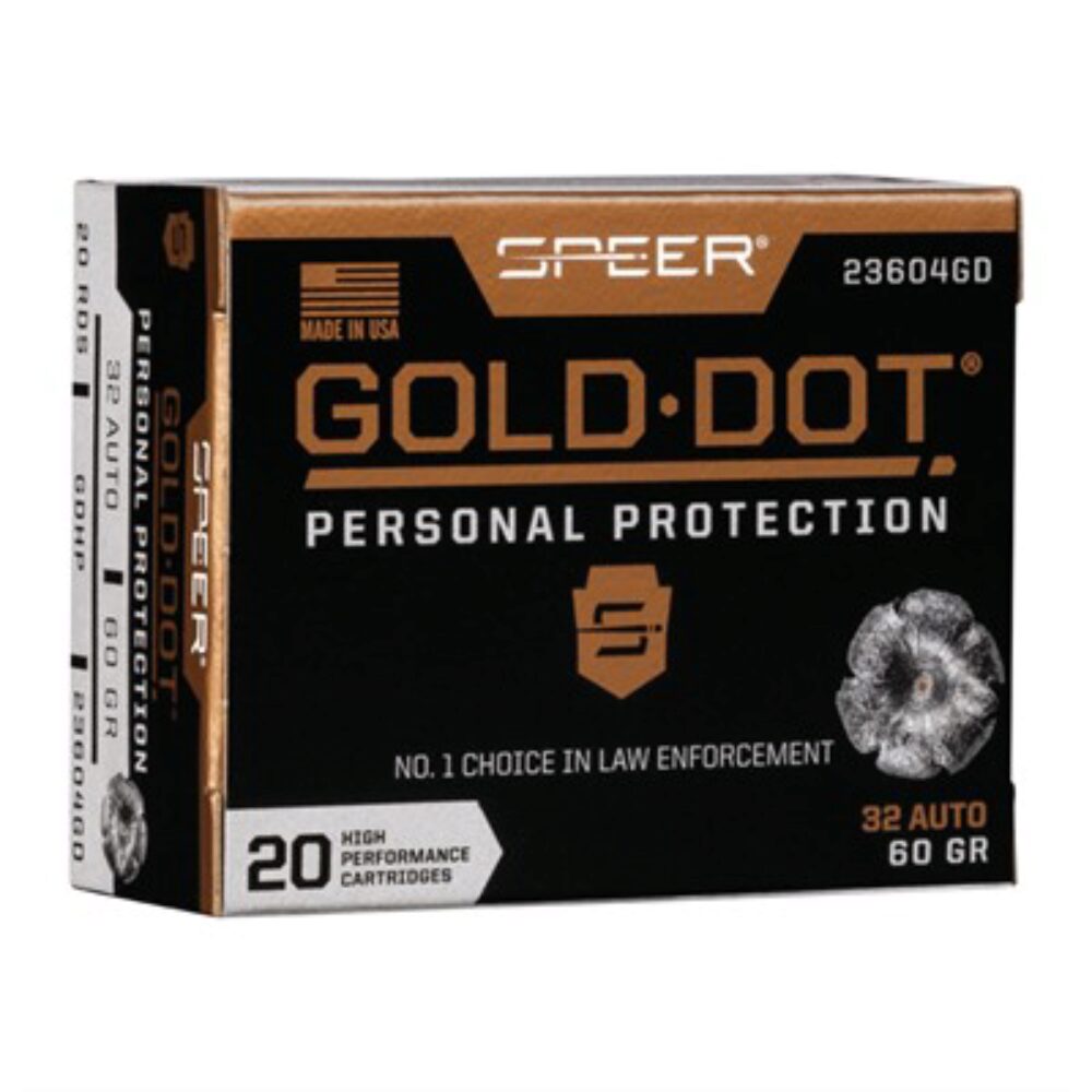 Speer Gold Dot 32ACP 60gr HP 20rd Box
