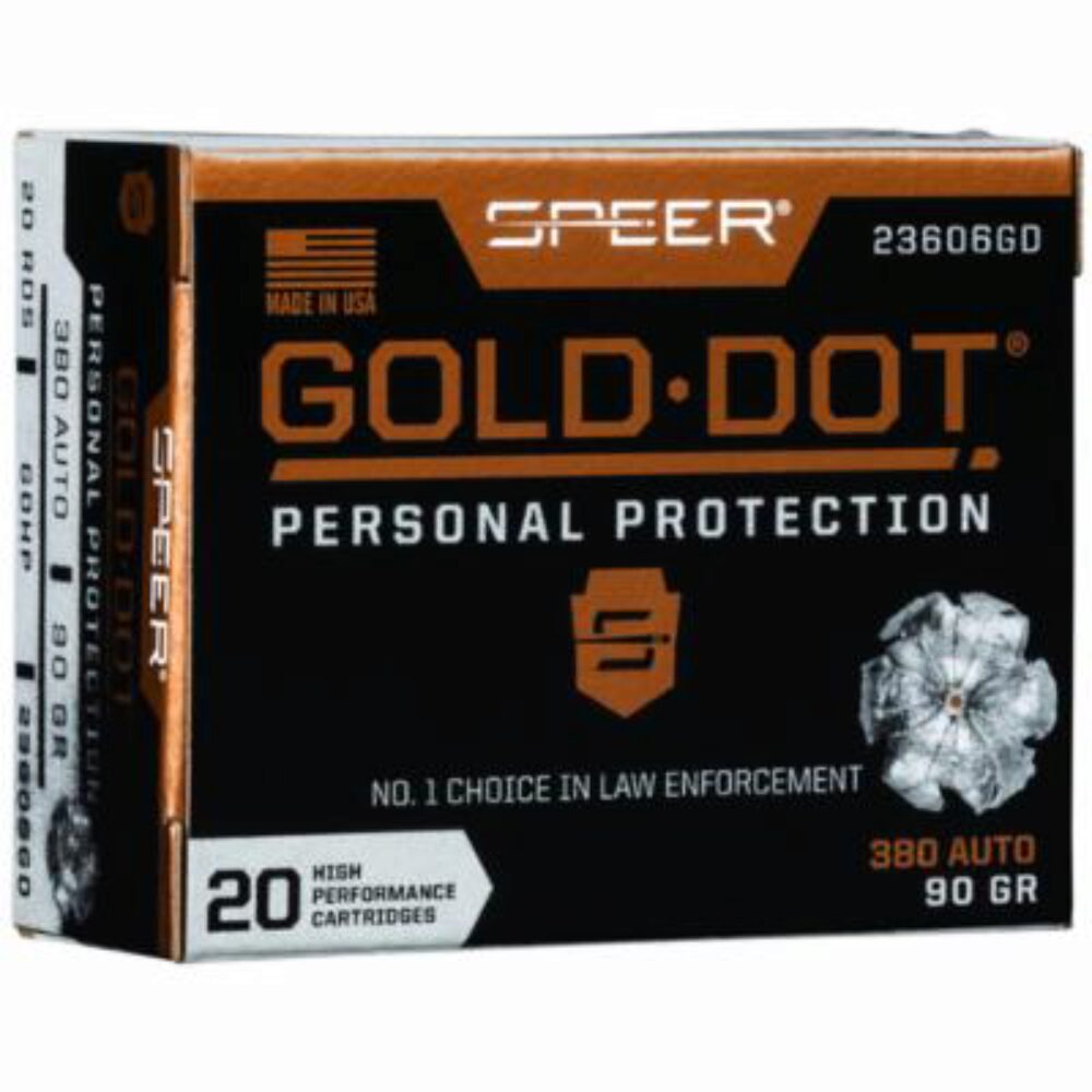 Speer Gold Dot 380ACP 90gr HP 20rd Box