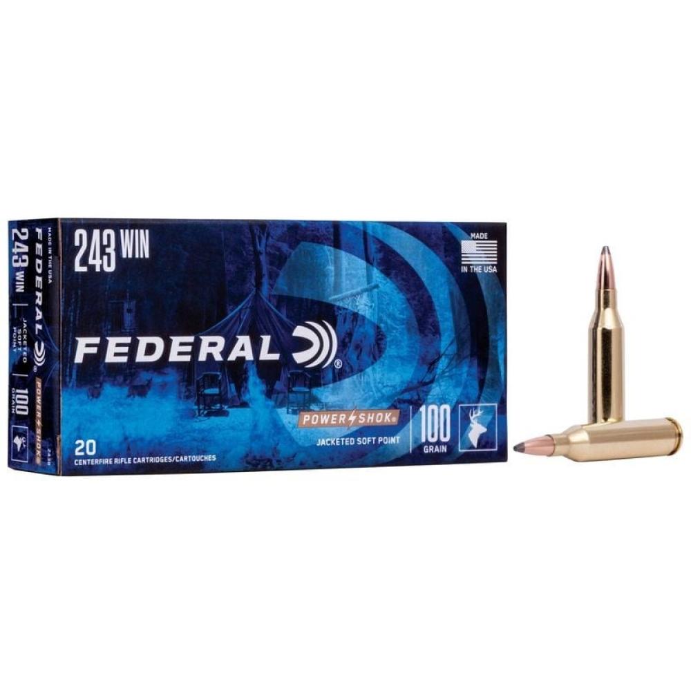 Federal Power Shok 243 Win 100gr JSP 20rd Box