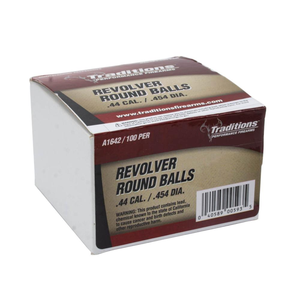 Traditions Revolver 44cal 140gr 100ct Lead Ball - 454 Diameter