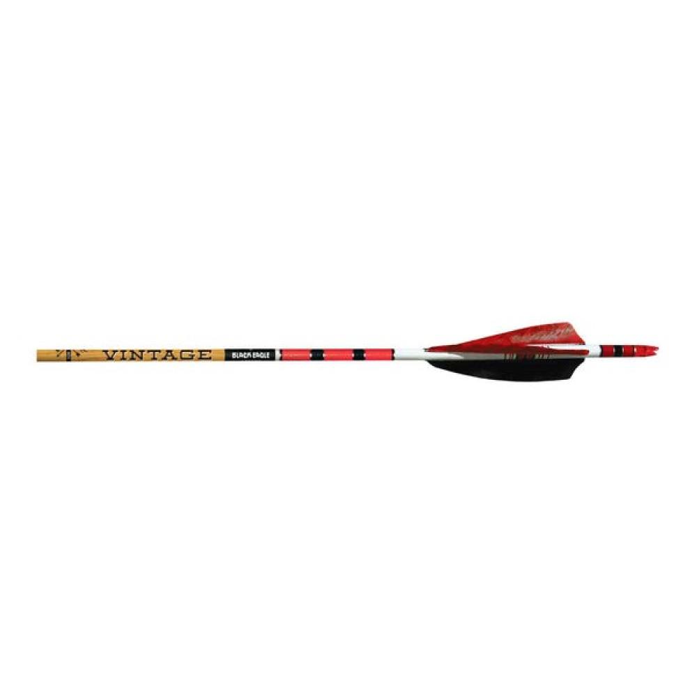 Black Eagle Vintage Crested Arrow 500 Spine Red / White / Black Fletching