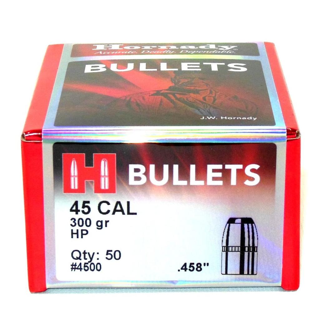 Hornady 45cal .458 Diameter 300gr HP Bullets 100ct Box