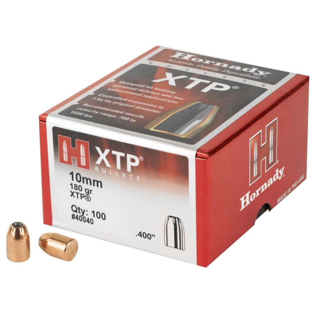 Hornady XTP 10mm .400 Diameter 180gr HP Bullets 100ct Box