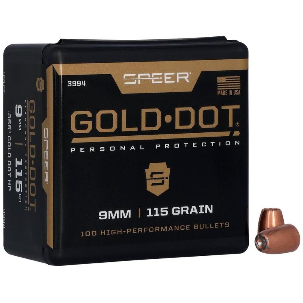 Speer 9mm .355 Diameter 115gr GDHP Bullets 100ct Box