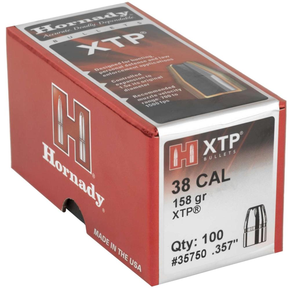Hornady XTP 38cal .357 Diameter 158gr HP Bullets 100ct Box