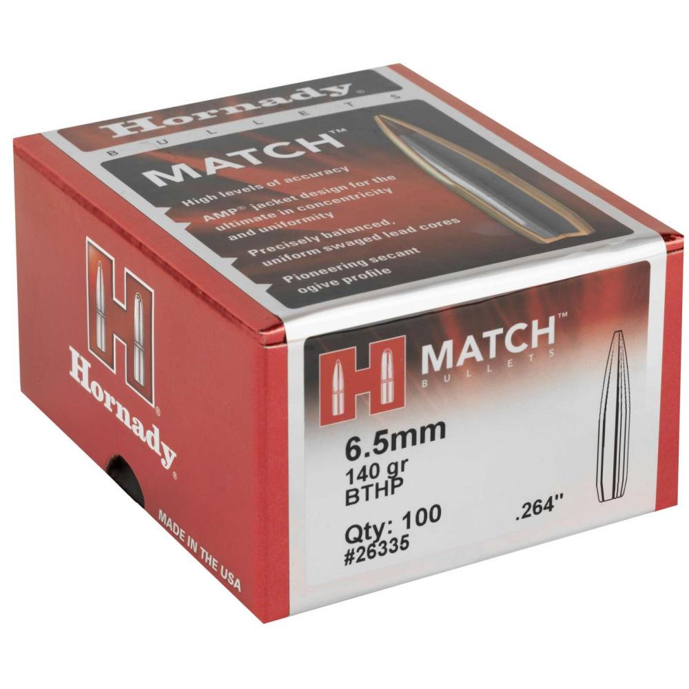 Hornady 6.5mm Match .264 Diameter 140gr Bullets 100ct Box