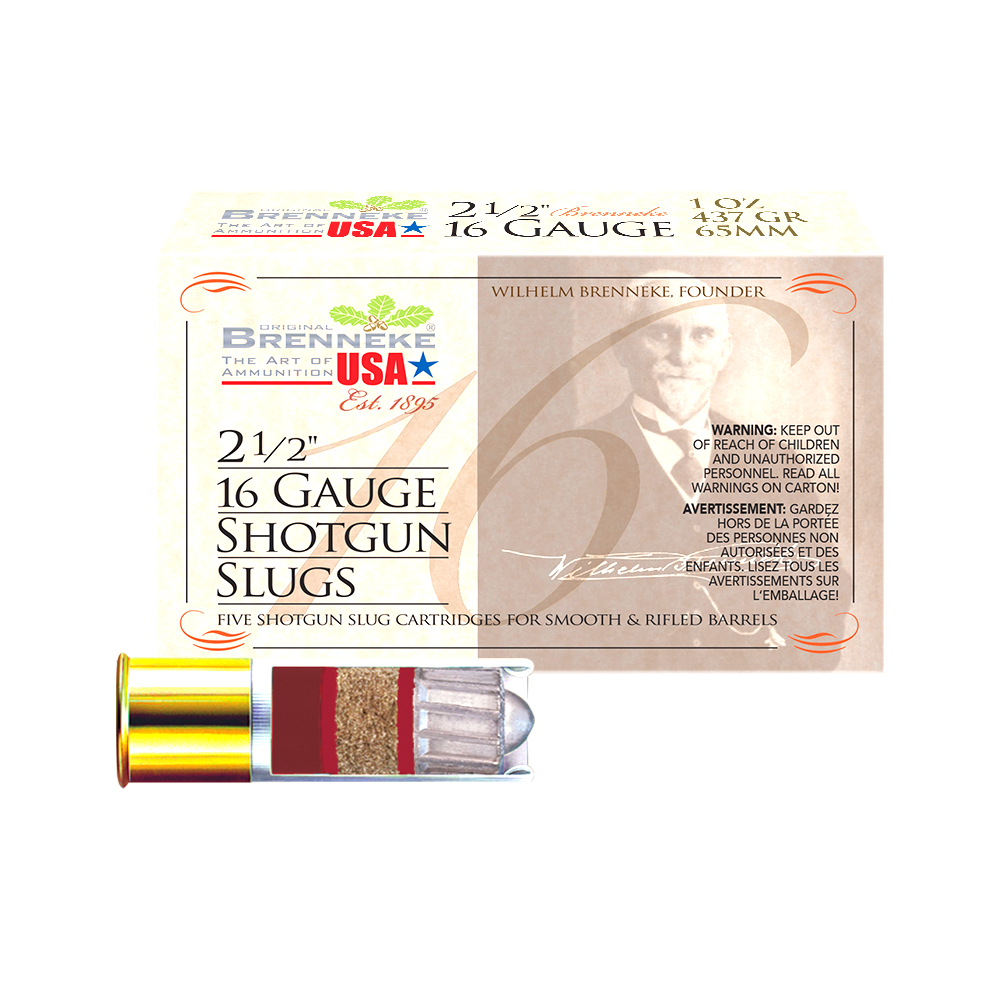 Brenneke 16 Gauge Rifled Slug 2 1/2in 5rd Box
