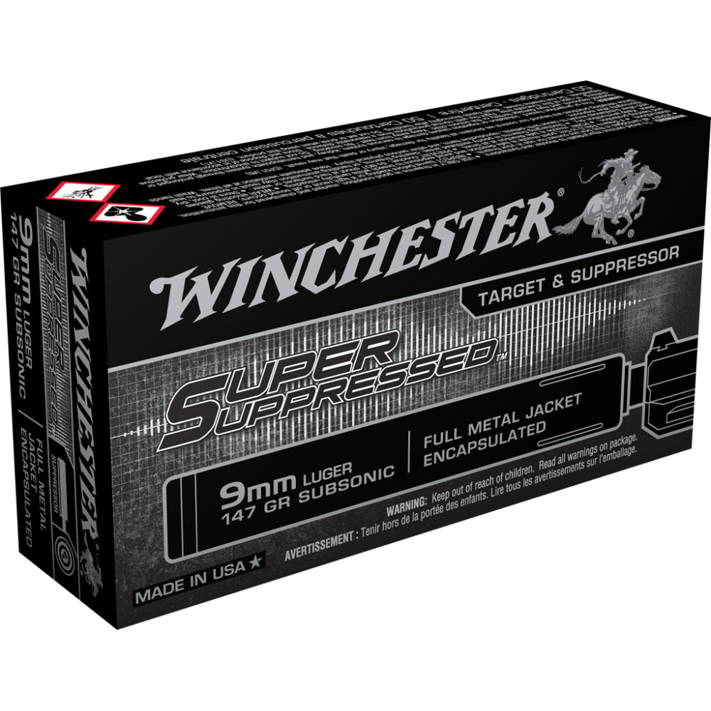 Winchester Super Suppressed 9mm | 147 Grain | FMJ | 50rd Box