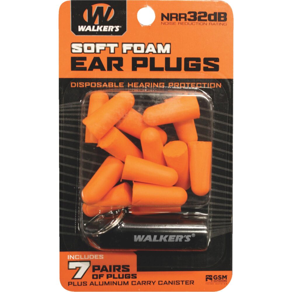 WALKERS FOAM EAR PLUGS - 14PK ORANGE W/ CS