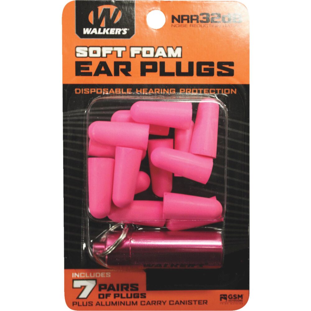 WALKERS FOAM EAR PLUGS - 14PK PINK W/ CS