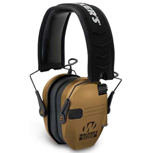 Walker's GWPRSEMBB Razor Slim Electronic Muff Polymer 23 dB Over the Head Battle Brown/Black Adult