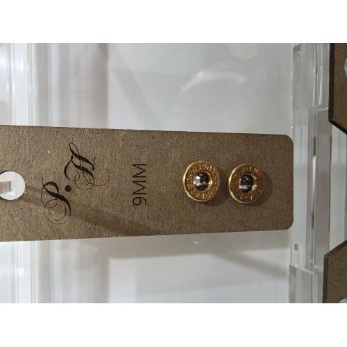 9mm Stud Earrings- Brass