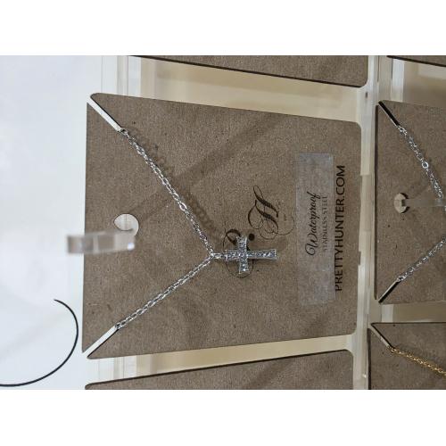 Gold rush cross Necklace- Silver
