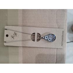Teardrop Necklace- Silver and clear