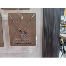 Gold Rush Single Shot Necklace- Silver with Crystal