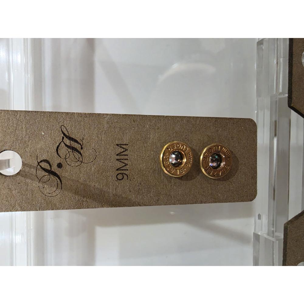 9mm Stud Earrings- Brass