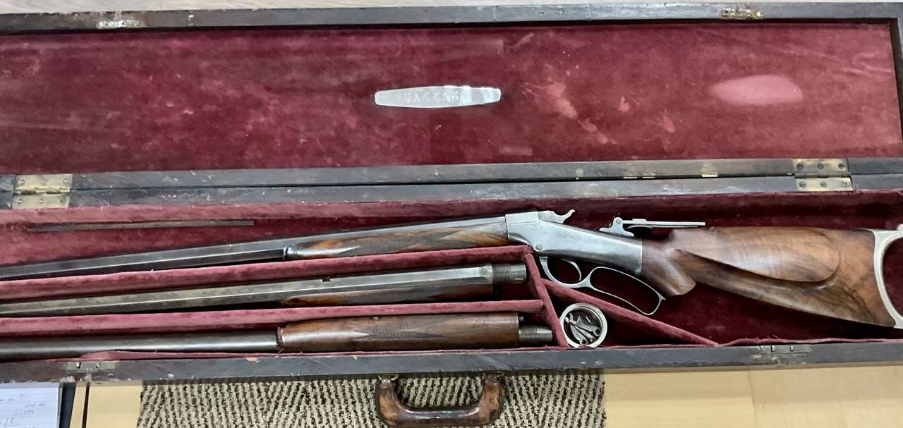  J.M. MARLIN BALLARD FACTORY CUSTOM OFF-HAND TARGET 3 BARRELED "CASED SET" -img-0