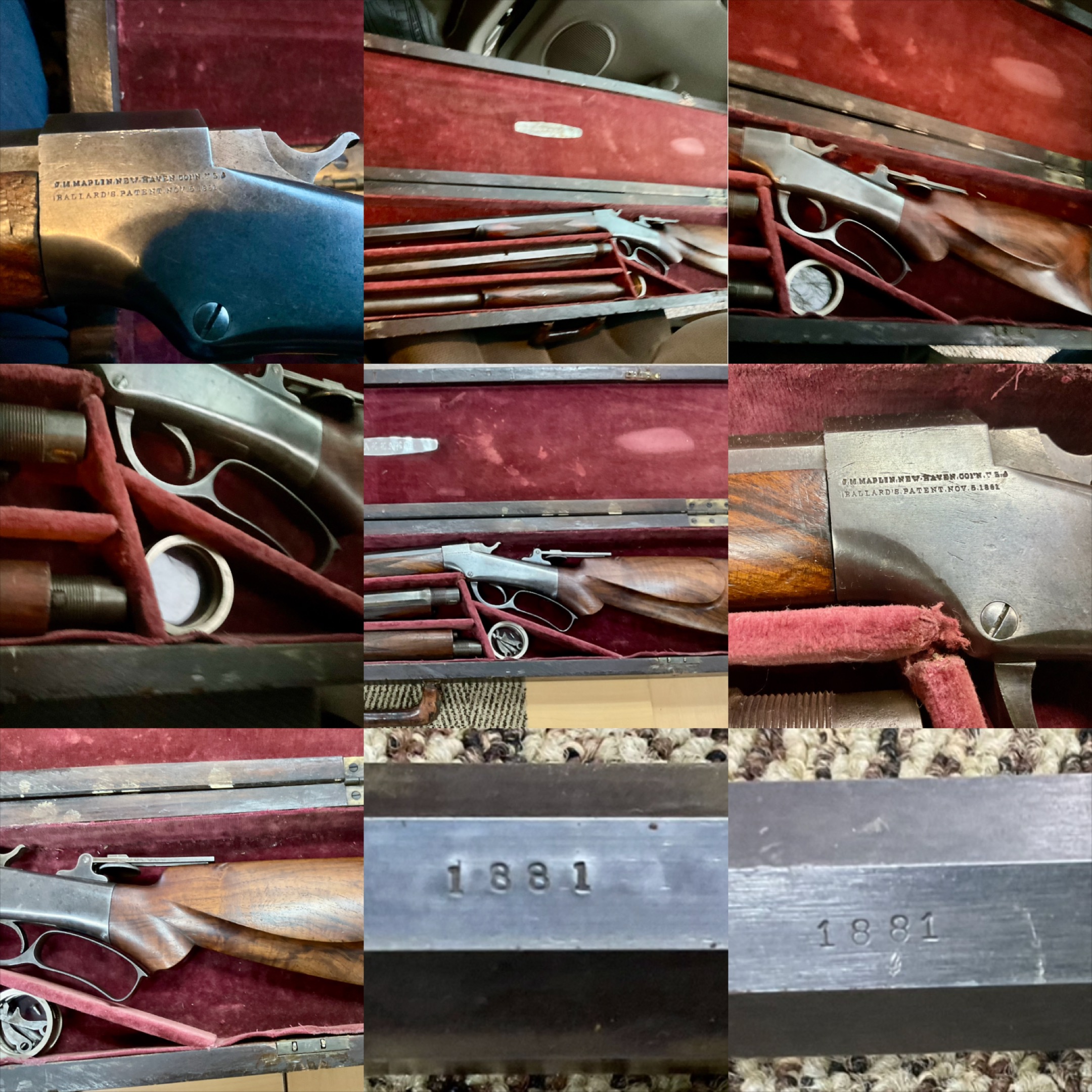  J.M. MARLIN BALLARD FACTORY CUSTOM OFF-HAND TARGET 3 BARRELED "CASED SET" -img-4