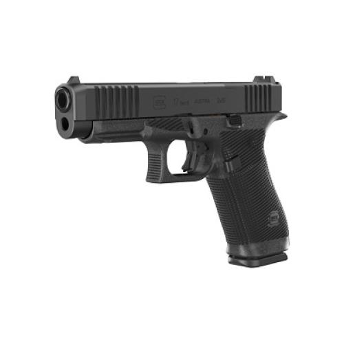 GLOCK 17 GEN 6 9MM PISTOL, STRIKER FIRED, SEMI-AUTOMATIC, POLYMER FRAME, FULL SIZE, 4.49" BARREL, DLC FINISH, FIXED SIGHTS, OPTICS READY SYSTEM, 17 ROUNDS, THREE MAGAZINES