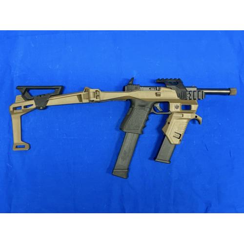 GLOCK 19 WITH RECOVER CHASSIS, EXTENDED THREADED BARREL, CASE 
