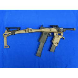 GLOCK 19 WITH RECOVER CHASSIS, EXTENDED THREADED BARREL, CASE