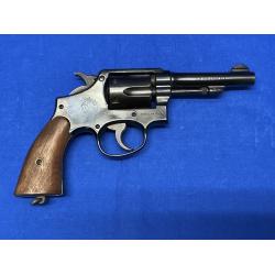 USED SMITH & WESSON VICTORY .38 SPECIAL 6-SHOT REVOLVER, FACTORY RE-BLUED
