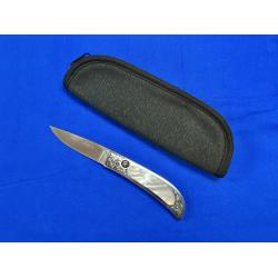 RALPH D. HARRIS ENGRAVED MOP AUTO WITH RUBIES KNIFE