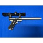 USED RUGER STANDARD .22LR PISTOL, SECOND SCOPE 10X