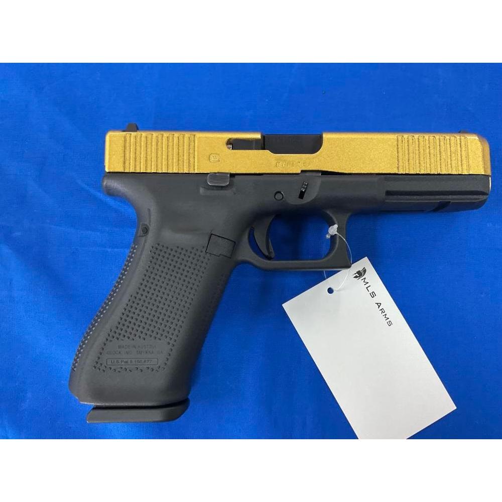 Custom GLOCK 17 GEN5 9MM NIB with Gold Cerakote
