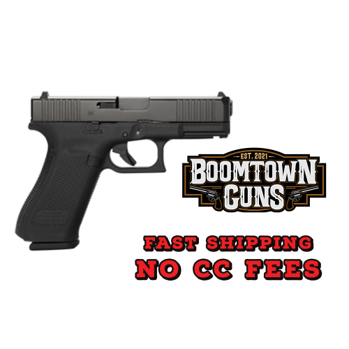 Glock PA455S203 G45 Gen5 Compact Frame 9mm Luger 17+1 4.02 Black GMB Barrel, Black nDLC Serrated Steel Slide, Black Polymer Frame w/Picatinny Rail, Interchangeable Backstrap Grip, Ambidextrous