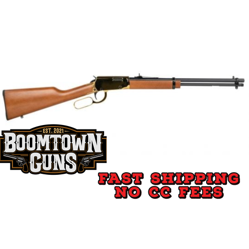 Rossi RL22181WD-GLD1 Rio Bravo  22 LR 15+1 18 Polished Black Barrel, Gold Metal Rec, Hardwood Furniture